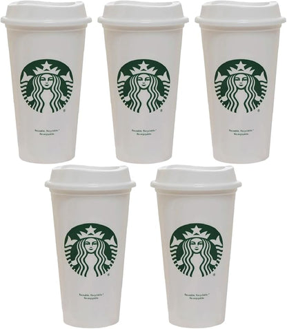 Starbucks Set of 5 16oz Reusable Hot Cups by Unknown