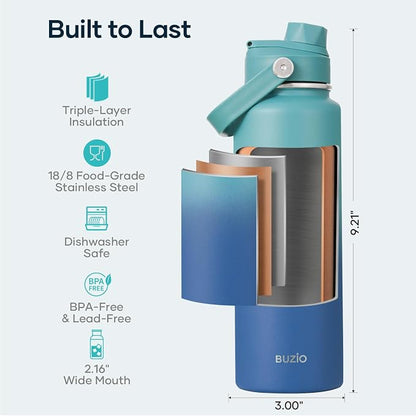 BUZIO 24 oz Insulated Stainless Steel Water Bottle - Image 4