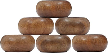 Napkin Rings, Wood Napkin Rings Napkin Holders Buckles for Dining, Anniversary, Birthday, Dinner, Christmas, Party of Table (Half Round Set of12)