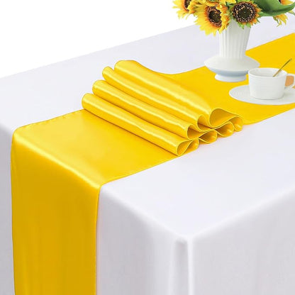 Pack of 10 Satin Yellow Table Runners 12 x 108 Inches - Image 2