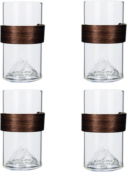 Mountain View Glass Cups – Modern Clear Glass Cups Set, Stylish and Functional by Boxonly