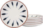 Aquiver 6'' Ceramic Dessert Plates - Color Painted Porcelain Appetizer Plates - Tea Party Small Serving Plates for Cake, Pie, Snacks, Ice Cream, Side Dish, Waffles - Set of 6 (Blue)