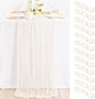 12 Pack Ivory White Cheesecloth Table Runner Rustic Gauze Centerpiece | by MLMC