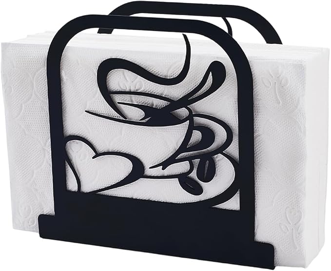 CRASPIRE Coffee Standing Napkin Holder Table Napkins Dispenser Black Metal by CRASPIRE