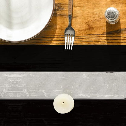 Artoid Mode Black and White Retro Rustic Wood Texture Table Runner, Seasonal - Image 7