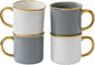 Stoneware Electroplated Mug Set of 4-15oz Ceramic Coffee & Tea Cups by Melet%C4%93