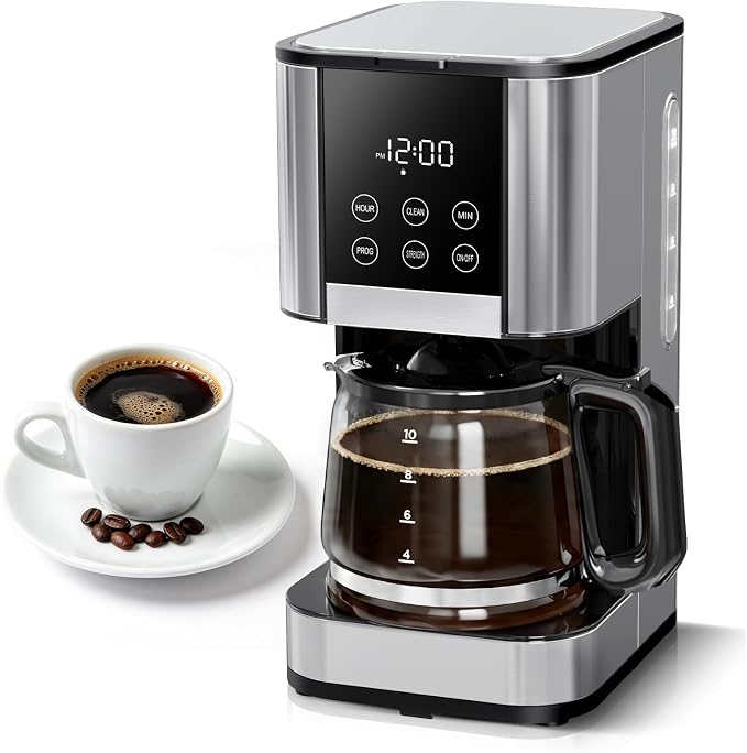 10 Cup Coffee Maker Programmable, Adjustable Brew Strength, Pause & Serve | by Horavie