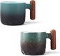 Zurucily Porcelain Espresso Cups Set of 2, Small Tea Cups, 2 oz Ceramic by zurucily