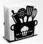 Kitchenware Decorative Black Metal Napkin Holder for Table, 4.9" x 5.3" x 2" Pot Standing Napkin Holder for Home Kitchen Restaurant Picnic Party Coffee Bar Dining Room