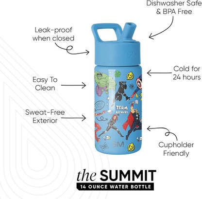 Simple Modern Marvel Avengers Kids Water Bottle & Toddler Cup | 14oz | - Image 3