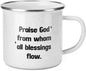 Willinglong Praise God Campfire Mug 12 oz Doxology Enamel Coffee Mug Holiday by Willinglong