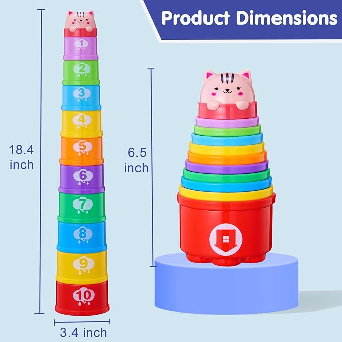 WEEJOYGAM Baby Stacking Cups, Nesting Stacking Toys - Image 7