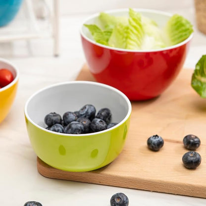 Set of 6 Small ColorPop Melamine Bowls, 4.5" 14.3 OZ, Bright and Versatile - Image 4