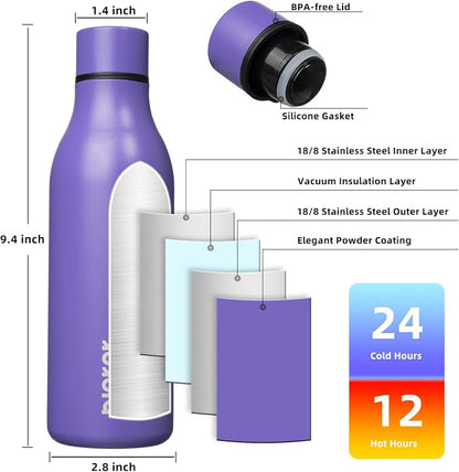 BJPKPK 18oz Insulated Water Bottle, Stainless Steel Bottle - Image 3