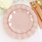 Efavormart 10 Pack | Blush/Rose Gold 6" Round Plastic Dessert Salad Plates by efavormart