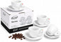 Bacimi® Espresso Cups & Saucers Set of 4 – 3 oz Thick Porcelain Coffee Cups by Bacimi