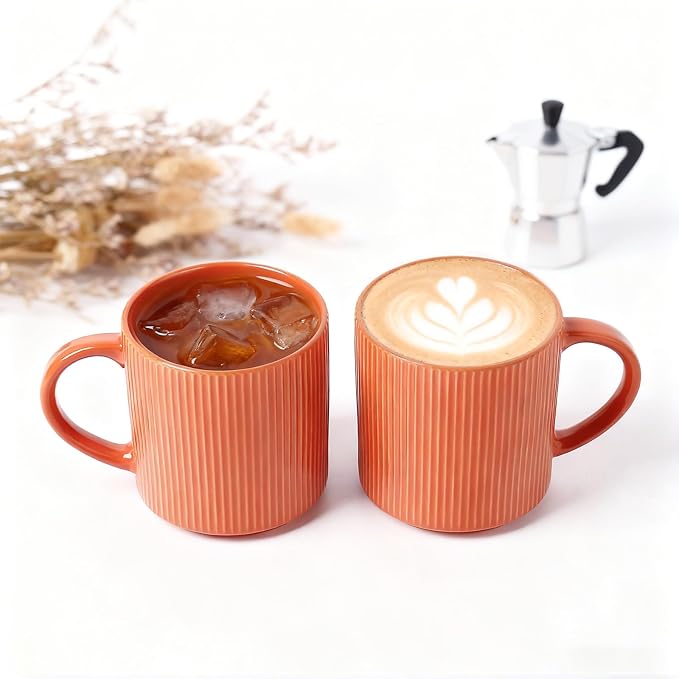 MONITO 16Oz Coffee Mugs Set of 4, Rustic Ceramic Coffee Cups Set - Image 4