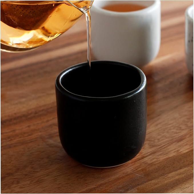 roro Handcrafted Matte Black Ceramic Tea & Coffee Sipper Cups, 8 oz - Image 6