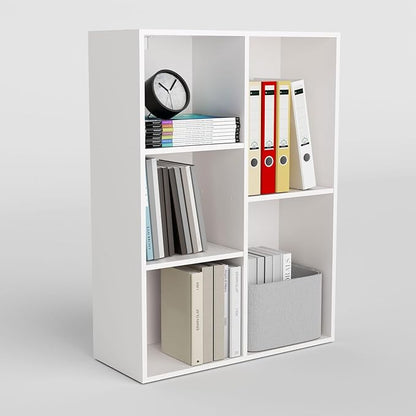 Cube Storage Organizer,Closet Organizers and Storage,Cube Reversible Bookshelf,Storage Shelf for Living Room,Home Office,Dining Room(White, 5-Cube)