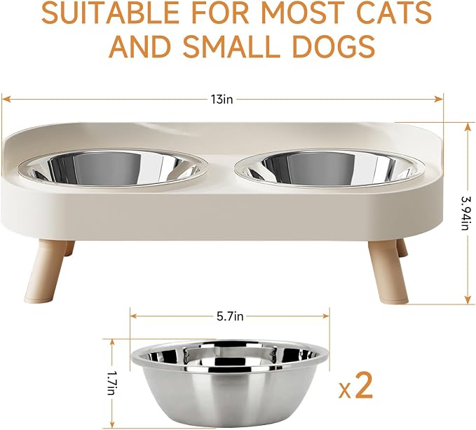 Elevated Cat Bowl, Raised Cat Food and Water Bowl Set - Image 6