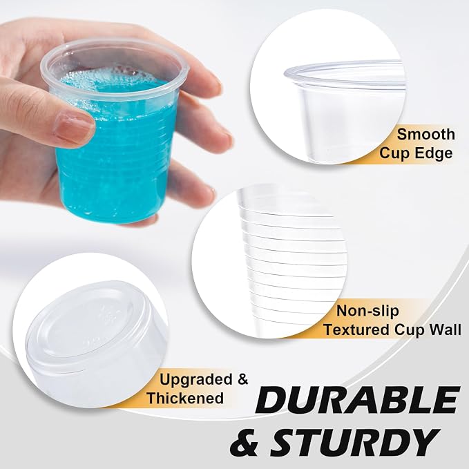 Clawsoff 1500 Pack 3 oz Plastic Cups Clear Disposable Small Mouthwash Cups | - Image 3