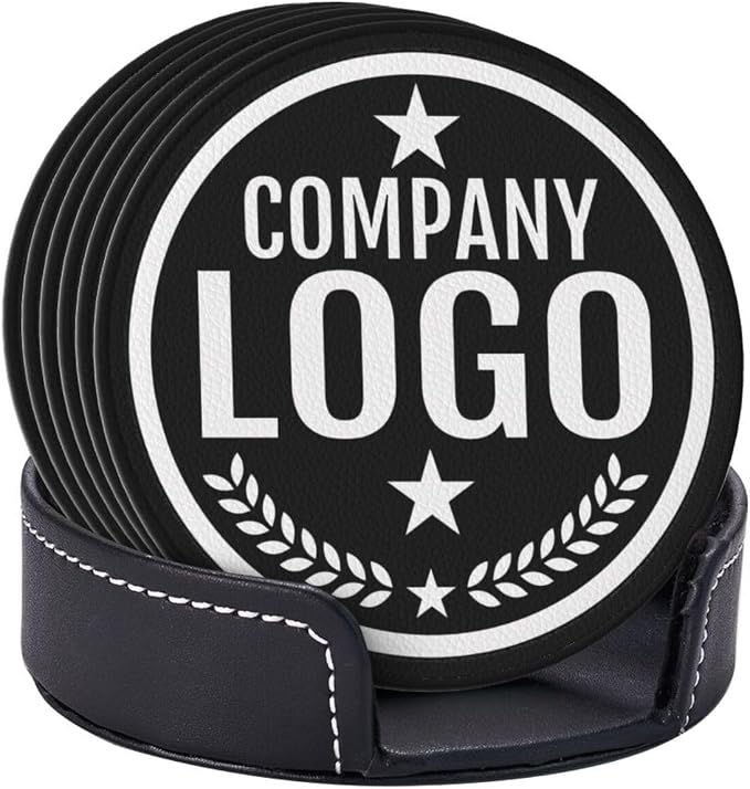 Custom Leather Coasters with Logo - Image 6