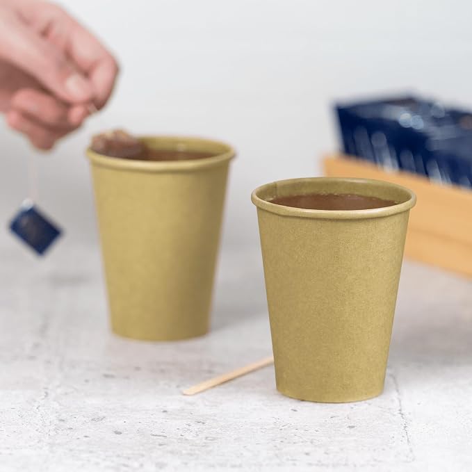 Karat 8 oz Coffee Cups, Kraft Disposable Paper Hot Cups, 1000ct | C-K508K - Image 6