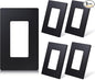 ELEGRP Matte Black 1-Gang Screwless Decorative Wall Plates, Standard Size Unbreakable Thermoplastic Faceplate Cover for Decorator Receptacle Outlet Switch, UL Listed (5 Pack)
