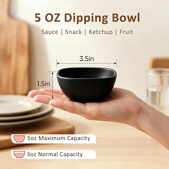Dipping Bowls 5 OZ, Unbreakable Wheat Straw Bowl Set of 8, Small Plastic Bowls - Image 2