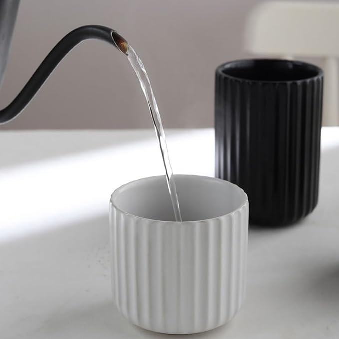 Nordic Ceramic Mug, Japanese Tea Cup 10oz Striped Cup No Handle Drinking Cup - Image 5