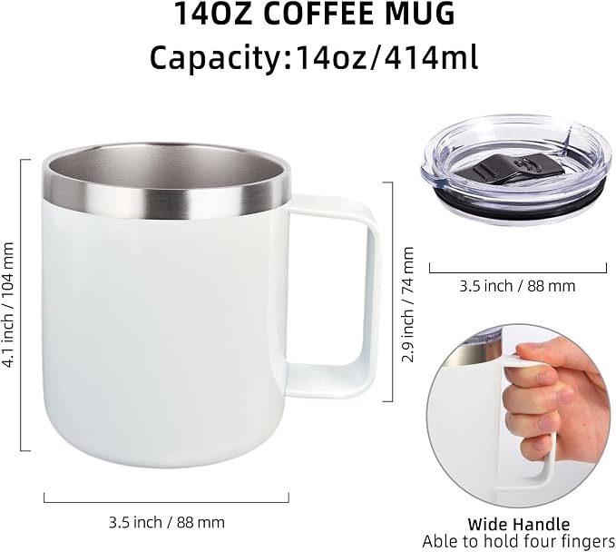 Volhoply 14oz sublimation Insulated Stainless Steel Coffee Mug - Image 4