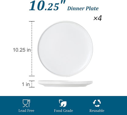 Ceramic Dinner Plates, 10.25 Inch, Set - Image 3