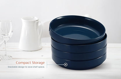 KooK Ceramic Large Pasta Bowls, Microwave and Dishwasher Safe, Shallow Serving - Image 5