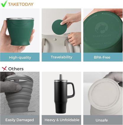 TakeToday Collapsible Cup 8 oz, Foldable - Image 2