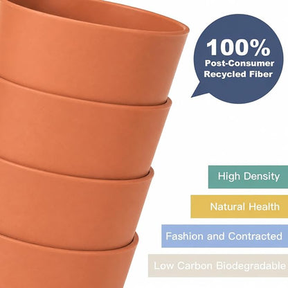 Wrova Wheat Straw Cups 6 PCS Good Alternative to Plastic Reusable Cups 12 oz - Image 7