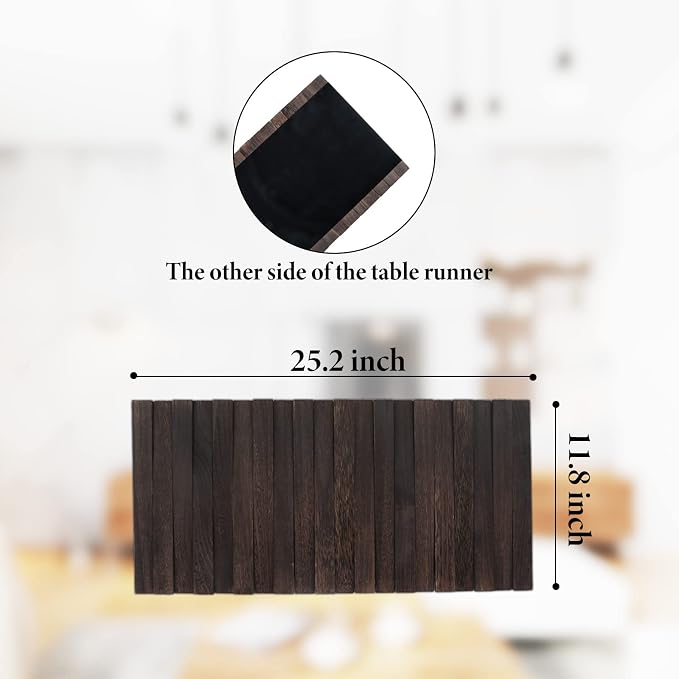 Wooden Table Runner, Natural Durable Wood Table Runner, 25 x 12 Inches - Image 5
