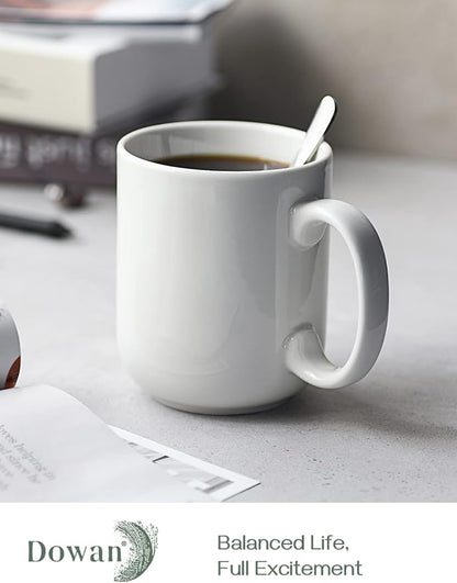 DOWAN Large Coffee Mug, 20 oz Ceramic White Coffee Mugs Set of 6 | 20oz large - Image 3