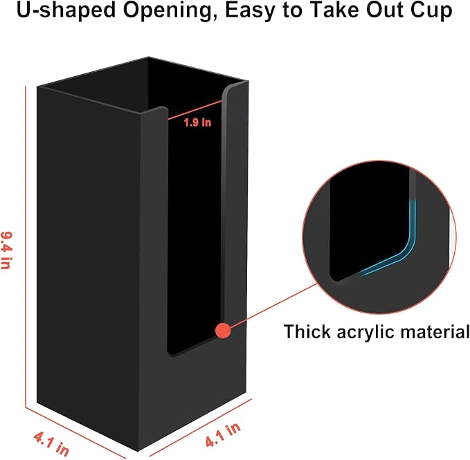 Coffee Cup Dispenser, Cup and Lid Organizer fits 5 to 16 oz Disposable Cups | - Image 2