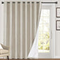 PrinceDeco 100% Blackout Curtains for Sliding Glass Doors Room Divider Patio Door Curtains Sliding Doors Linen Blackout Curtains for Bedroom Living Room,W100 X L96 Inch, Cobblestone