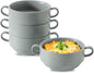 Soup Bowls, 22 oz French Onion Soup Bowls with Handles, Stackable Ceramic Bowls Set of 4, Dinner Bowls for Chili, Beef Stew, Soup, Cereal, Oven Microwave Dishwasher Safe, Matte Gray