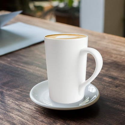 2 Pack 12 OZ Ceramic Coffee Cup Simple Pure White Ceramic Cup | Plain Large - Image 5