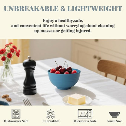 Unbreakable Wheat Straw Small Bowls 10 OZ Mini Dessert Bowls Lightweight - Image 3