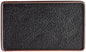 Heika Black Matte Rectangular Stoneware Plate, 13 3/4 x 8 Inch, Textured Design with Banded Rim, Dishwasher and Microwave Safe, 12 per Case