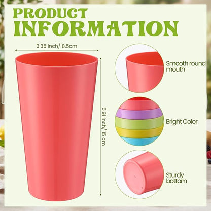 Patelai 100 Pcs Reusable Plastic Cups Drinking Cups Colorful Unbreakable Juice - Image 3