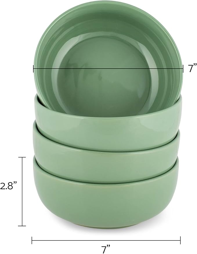 Elanze Designs Bistro Glossy Ceramic 7 inch Dinnerware Bowls Set of 4 - Image 3