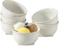 Ceramic Soup Bowls Set of 6, 20 Ounce Deep Creamy White Cereal Bowls, Microwave by JINGUS