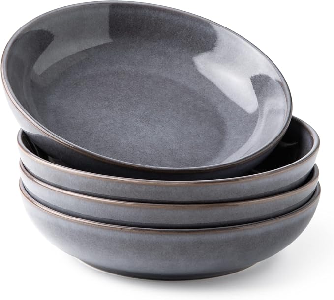 AmorArc 8.5'' Large Pasta Bowls, 36oz Stoneware Pasta Serving Bowls Set of 4 by AmorArc