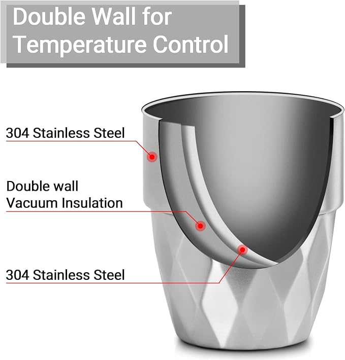 Beasea Stainless Steel Cup, 10 oz Set of 4 Stackable Stainless Steel Insulated - Image 2