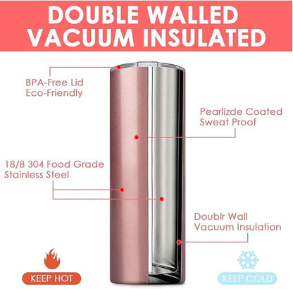 Tumbler with Straw and Lid, Insulated Coffee Travel Mug Tumbler 20 oz Stainless - Image 2