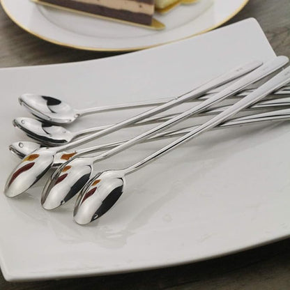 9" Iced Tea Spoons, DEALIGHT 6-Piece Heavy-Duty Long Handled Teaspoons | 18/10 - Image 4